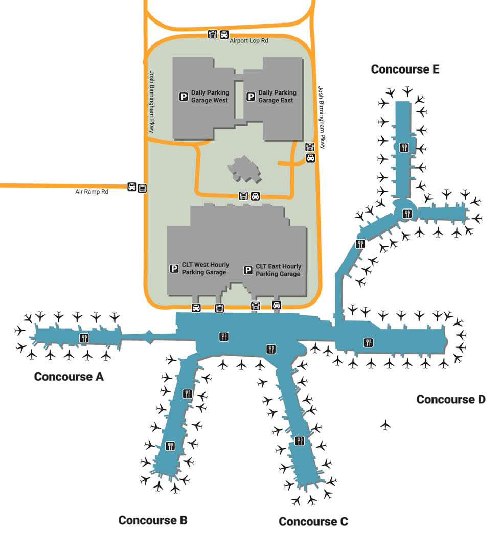 clt airport terminal map Clt Airport Pick Up And Drop Off clt airport terminal map