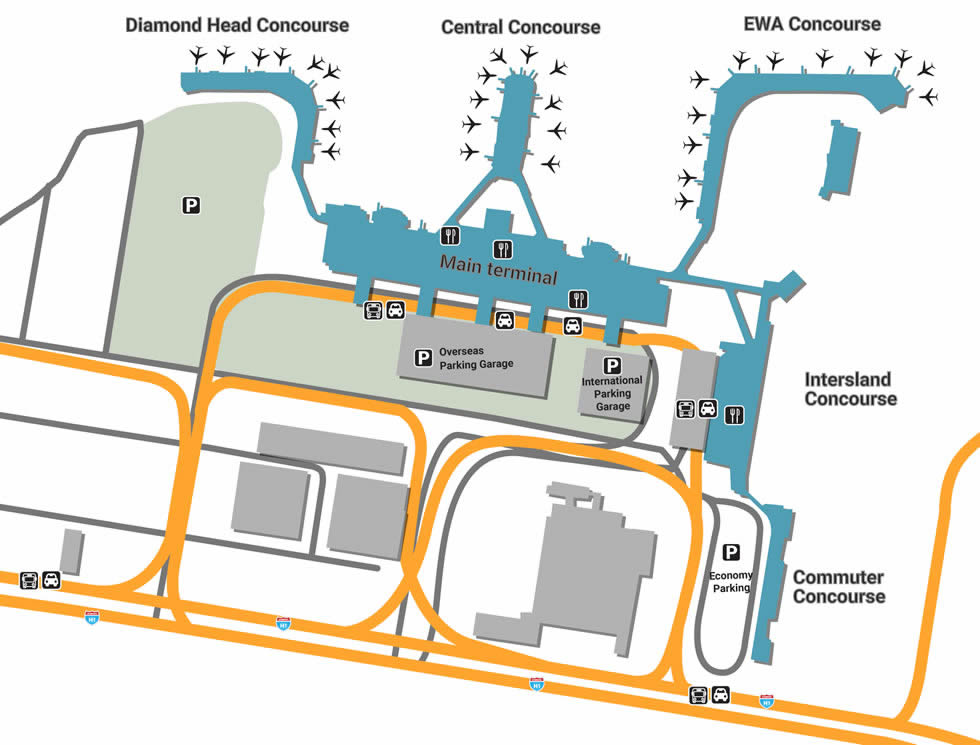 honolulu international airport map Hnl Airport Pick Up And Drop Off