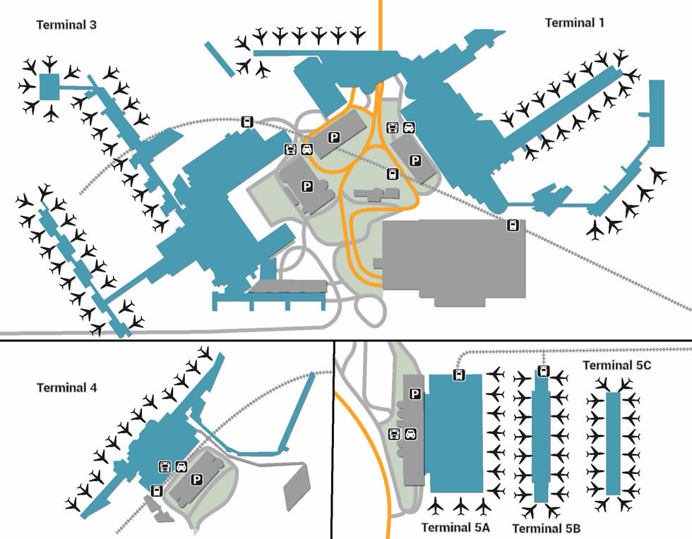 LHR airport terminals