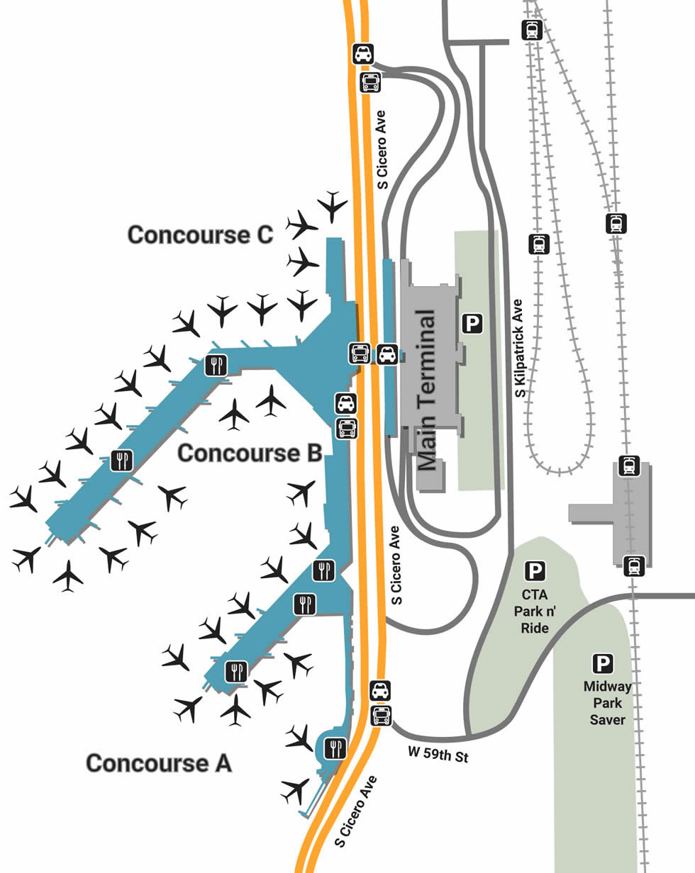 midway airport arrivals map Mdw Airport Pick Up And Drop Off midway airport arrivals map