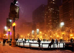 Ice skating at Millennium Park