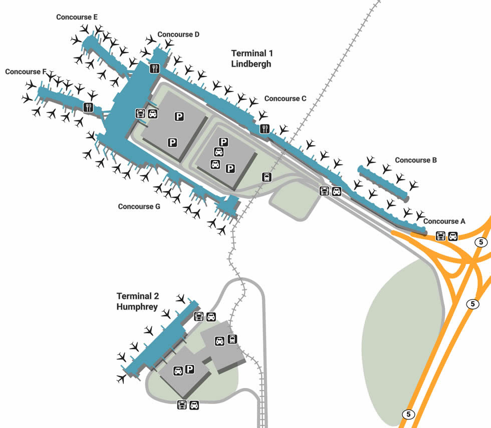 minneapolis st paul airport map Msp Airport Pick Up And Drop Off minneapolis st paul airport map