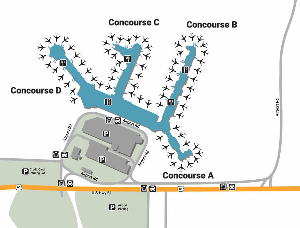 map of new orleans airport Msy Airport Pick Up And Drop Off map of new orleans airport