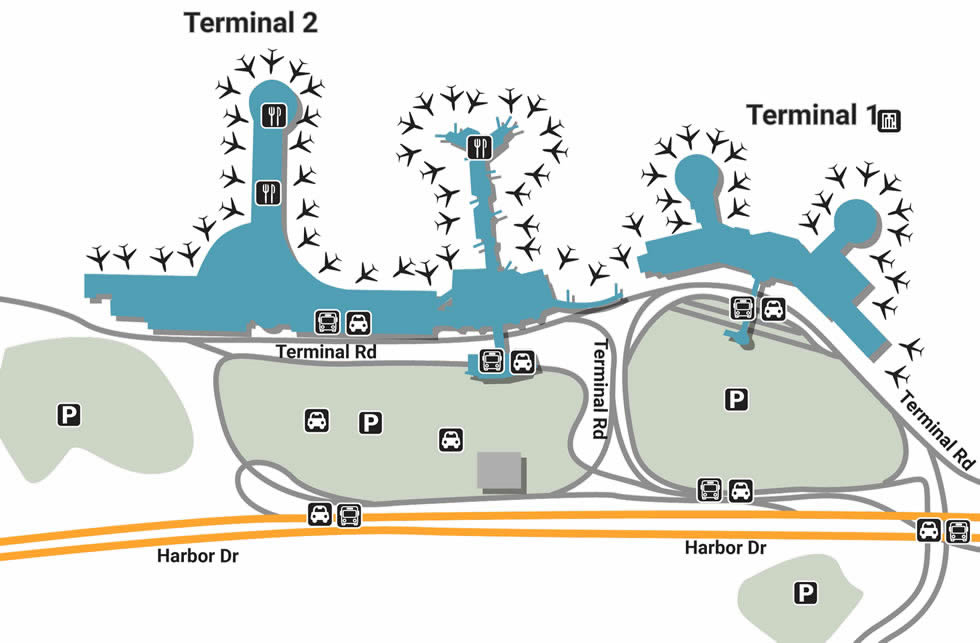 SAN airport terminals