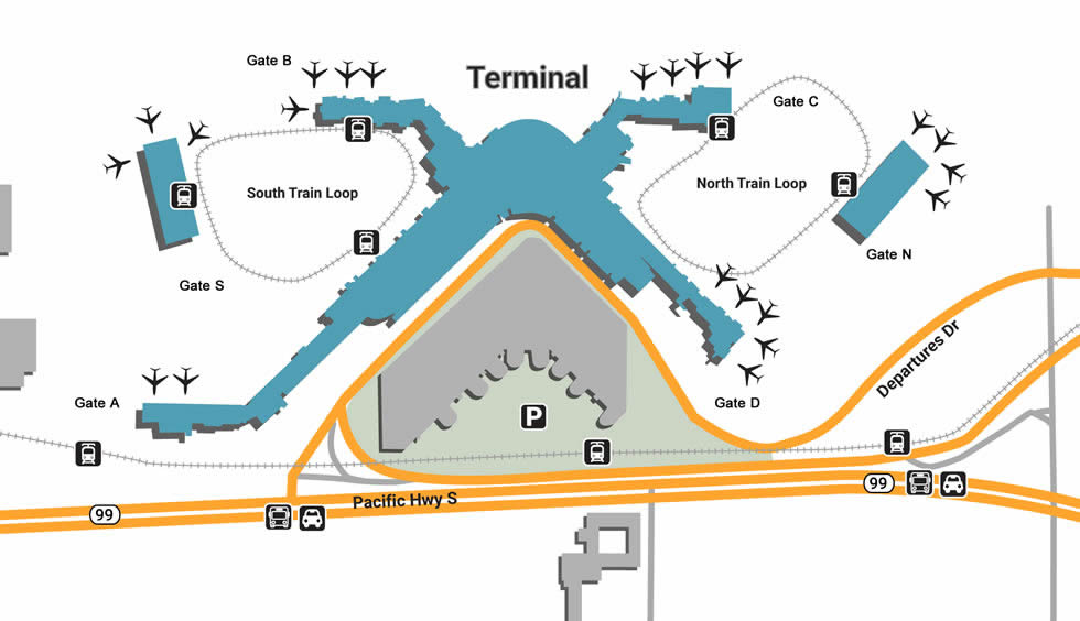 Seatac Airport Ground Transportation Map Transport Informations Lane