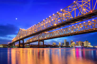 Rides over I-10 Twin Span Bridge